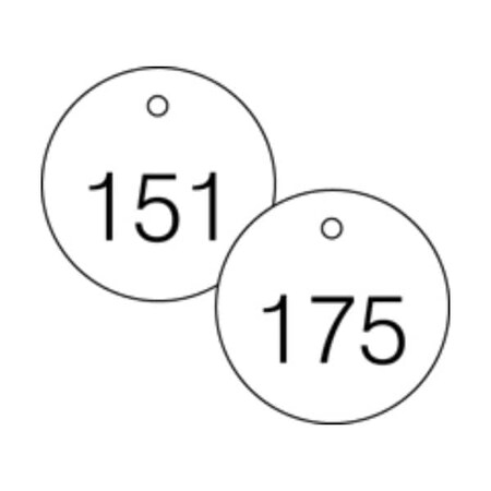 Accuform Engraved Numbered Tags, HS-Laminate, 2-3/4 in W, 25 PK TDG367WT